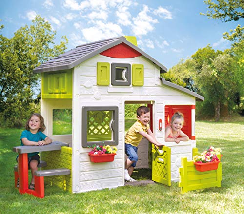 Smoby 810203 - Neo Friends Haus - Spielhaus für Kinder für drinnen und draußen, erweiterbar durch Zubehör, Gartenhaus für Jungen und Mädchen ab 3 Jahren - 3