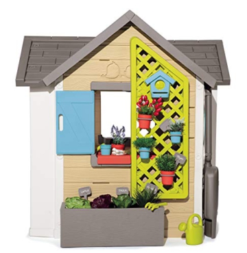 Smoby 810405 - Gartenhaus - Spielhaus für drinnen und draußen, mit kleiner Eingangstür und Fenstern, viel Zubehör zum Gärtnern, für Jungen und Mädchen ab 2 Jahren - 5