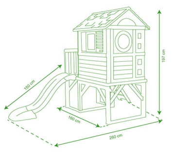 Smoby 810800 – Stelzenhaus - Spielhaus mit Rutsche, XL Spiel-Villa auf Stelzen, mit Fenstern, Tür, Veranda, Leiter, für Jungen und Mädchen ab 2 Jahren - 16