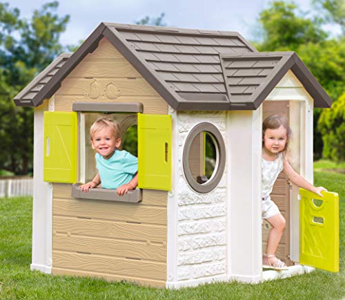 Smoby - Mein Neues Haus - Spielhaus für Kinder für drinnen und draußen, erweiterbar durch Zubehör, Gartenhaus für Jungen und Mädchen ab 2 Jahren - 5