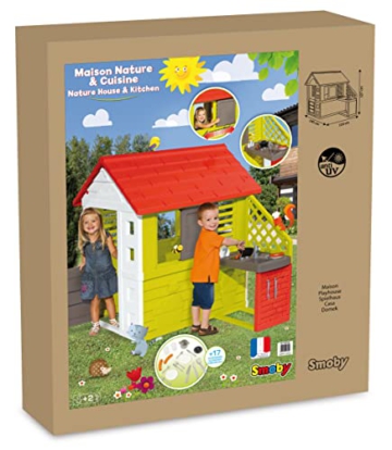 Smoby – Natur Haus - Spielhaus für Kinder für drinnen und draußen, mit Küche und Küchenspielzeug, Gartenhaus für Jungen und Mädchen ab 2 Jahren - 8