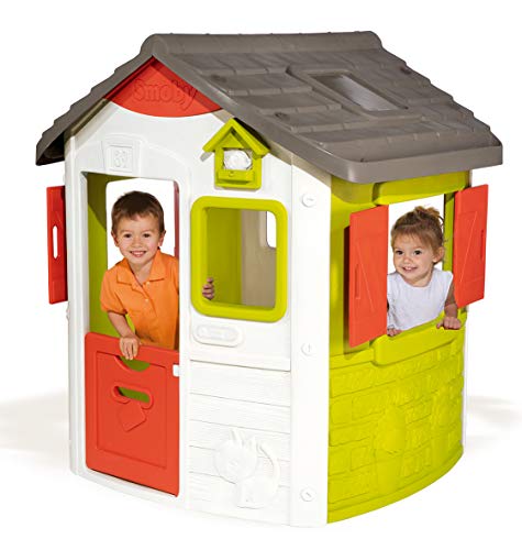 Smoby – Neo Jura Lodge - Spielhaus für Kinder für drinnen und draußen, mit Fenstern, Türen, Vogelhaus, erweiterbar durch Zubehör, für Jungen und Mädchen ab 2 Jahren - 2