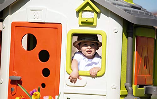 Smoby – Neo Jura Lodge - Spielhaus für Kinder für drinnen und draußen, mit Fenstern, Türen, Vogelhaus, erweiterbar durch Zubehör, für Jungen und Mädchen ab 2 Jahren - 10