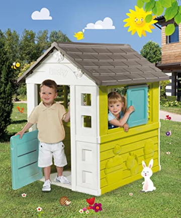 Smoby - Pretty Haus - Spielhaus für Kinder für drinnen und draußen, erweiterbar durch Zubehör, Gartenhaus für Jungen und Mädchen ab 2 Jahren - 5