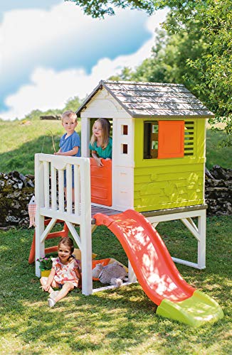 Smoby – Stelzenhaus - Spielhaus mit Rutsche, XL Spiel-Villa auf Stelzen