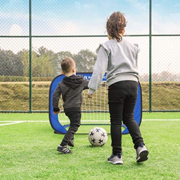 SONGMICS Fußballtor für Kinder, faltbar, Garten, Park, Strand, Gestell aus Stahldrähten, Haltestangen aus Glasfaserstäben, Oxford-Gewebe und Polyester, blau-schwarz SZQ121Q01 - 7