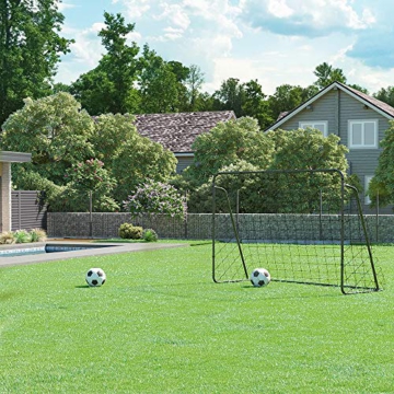 SONGMICS Fußballtor für Kinder, schnelle Montage, Garten, Park, Strand, Eisenrohre und PE-Netz, schwarz SZQ300BK - 3