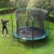 SONGMICS Trampolin 366 cm, rundes Gartentrampolin mit Sicherheitsnetz und Leiter, gepolstertes Gestell, für Kinder und Erwachsene, schwarz-dunkelgrün STR123C01 - 2