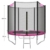 SONGMICS Trampolin Ø 244 cm, rundes Gartentrampolin mit Sicherheitsnetz, mit Leiter und gepolsterten Stangen, Sicherheitsabdeckung, TÜV Rheinland getestet, sicher, Outdoor, schwarz-pink STR081P01 - 2