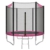 SONGMICS Trampolin Ø 244 cm, rundes Gartentrampolin mit Sicherheitsnetz, mit Leiter und gepolsterten Stangen, Sicherheitsabdeckung, TÜV Rheinland getestet, sicher, Outdoor, schwarz-pink STR081P01 - 1