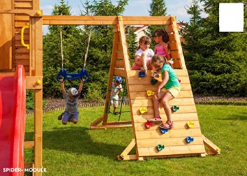 Spielandschaft MAXI FUN GYM Podesthöhe 145/125 cm mit 2,90 m Rutsche Schaukel Brücke - 6