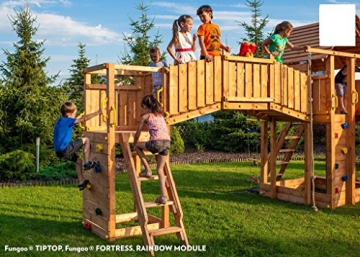 Spielandschaft MAXI FUN GYM Podesthöhe 145/125 cm mit 2,90 m Rutsche Schaukel Brücke - 7