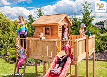 Spielhaus MYSPACE XL aus Holz Kinderspielhaus Gartenhaus Kletterturm Rutsche - 4