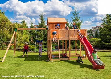 Spielhaus MYSPACE XL -Move- Podesthöhe 145 cm mit 2,90 m Rutsche Doppelschaukel - 1
