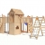 Spielturm Baumhaus Fort Fox von ISIDOR mit erweitertem Schaukelanbau, Doppelschaukel, Rutsche, Kletternetz, hissbarer Fahne und Kletterrampe auf 1,50 Meter Podesthöhe (blau) - 