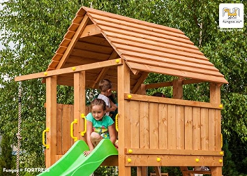 Spielturm FORTRESS Kletterturm mit 2,9 m Rutsche Sandkasten Kletterwand und vielen Klettermöglichkeiten - 4