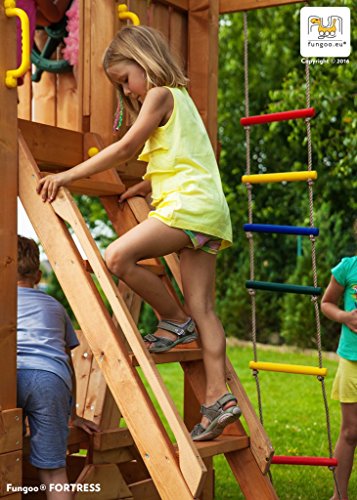 Spielturm FORTRESS Kletterturm mit 2,9 m Rutsche Sandkasten Kletterwand und vielen Klettermöglichkeiten - 5