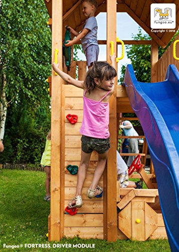 Spielturm FORTRESS Kletterturm mit 2,9 m Rutsche Sandkasten Kletterwand und vielen Klettermöglichkeiten - 8