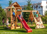 Spielturm FORTRESS-SPIDER-Podest 125/145cm, 2,90 m Rutsche und Schaukel - 1