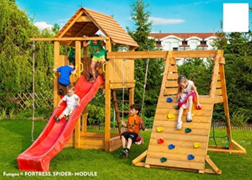 Spielturm FORTRESS-SPIDER-Podest 125/145cm, 2,90 m Rutsche und Schaukel - 2
