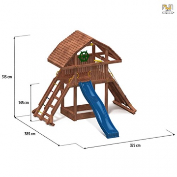 Spielturm GIANT Kletterturm mit 2,9 m Rutsche Sandkasten Kletterwand und vielen Klettermöglichkeiten - 2