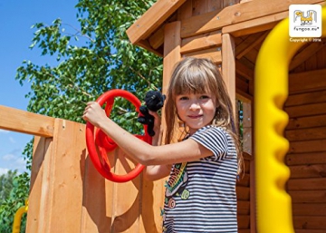 Spielturm PARADISE MOVE Kletterturm Rutsche Sandkasten Kletterwand Schaukel - 6