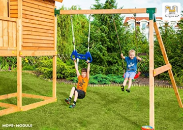Spielturm PARADISE MOVE Kletterturm Rutsche Sandkasten Kletterwand Schaukel - 8