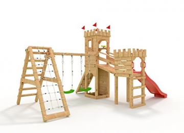 Spielturm - Ritterburg XL - mit 2 Klettertürmen - 