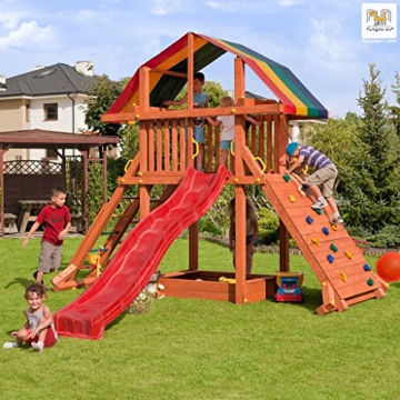 Spielturm ROCKET Kletterturm 2,9 m Rutsche Sandkasten Kletterwand und Zubehör - 1