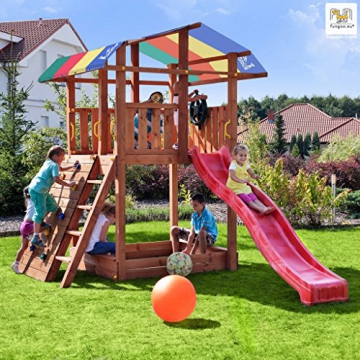 Spielturm SHIP Kletterturm 2,9 m Rutsche Sandkasten Kletterwand und Zubehör - 1