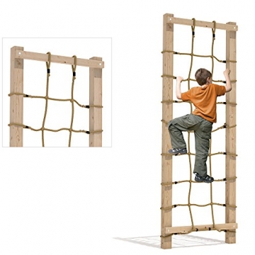Spielturm Silverado von ISIDOR mit erweitertem Schaukelanbau - Western- Baumhaus mit Doppelschaukel, Rutsche, Kletternetz, Saloontür und Basketballkorb auf 1,50 Meter Podesthöhe - 