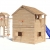 Spielturm Silverado von ISIDOR mit Turm- Schaukelanbau - Western- Baumhaus mit 3-Seiten-Strickleiter, Doppelschaukel, Rutschstange, XXL-Rutsche, Saloontür und Basketballkorb auf 1,50 Meter Podesthöhe - 