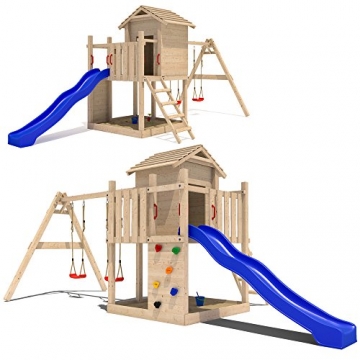 Stelzenhaus Spielturm Baumhaus Schaukel Holzspielhaus Kletterturm Rutsche -