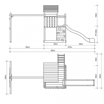 Stelzenhaus Spielturm Baumhaus Schaukel Holzspielhaus Kletterturm Rutsche - 