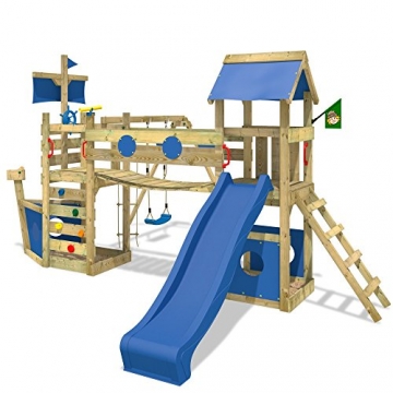 Stormflyer Spielturm Rutsche Schaukel Sandkasten blau - 