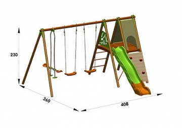 Trigano Schaukel Appolo mit Rutsche und Kletterwand - 4