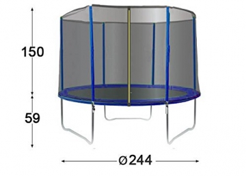 Trigano Trampolin 244 cm mit Sicherheitsnetz und Leiter, J-JOU076 - 2