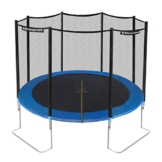 Ultrasport Garden Trampoline Jumper, Trampolin-Komplettset mit Sprungtuch, Sicherheitsnetz, gepolsterten Netzpfosten und Randabdeckung, Sprungturm - ø 305 cm, max. Belastbarkeit 160 Kg, Blau - 1