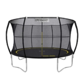 Ultrasport Garten Trampolin mit 366 cm Durchmesser, mit Elastik-Seilsystem statt Sprungfedern, kein Quietschen, belastbar bis 150 kg, Trampolin Komplettset, Farbe: schwarz - 1