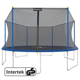 Ultrasport Uni-Jump Gartentrampolin, Intertek GS geprüft, Kinder Trampolin, Trampolin-Komplettset inkl. Sprungmatte, Sicherheitsnetz, gepolsterten Netzpfosten & Randabdeckung 183cm - 1