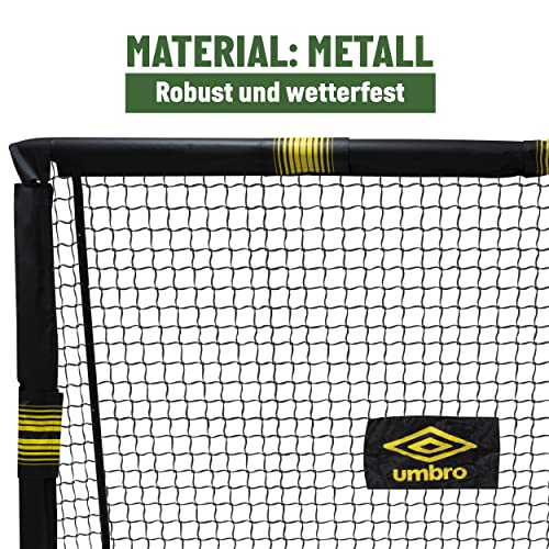 Umbro Fußballtor - 240 x 160 x 85 cm - Metall - Fußballtrainingszubehör für alle Altersgruppen - Einfache Montage - Schwarz/Gelb - 2