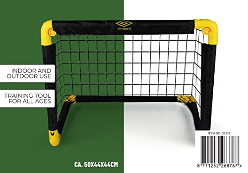Umbro Fußballtor -50 x 44 x 44 cm Faltbar für Kinder und Erwachsene - Schwarz/Gelb - 2