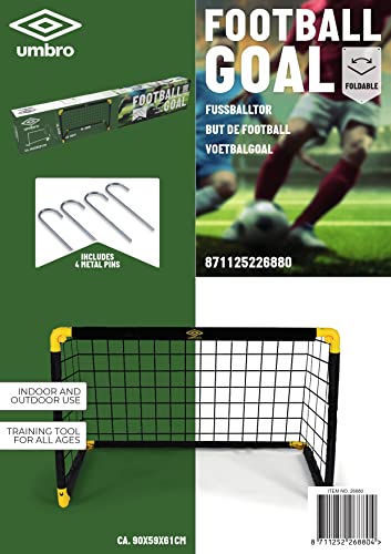 Umbro Fußballtor - Faltbar - 90 x 59 x 61 cm - für Kinder und Erwachsene - Schwarz/Gelb - 2