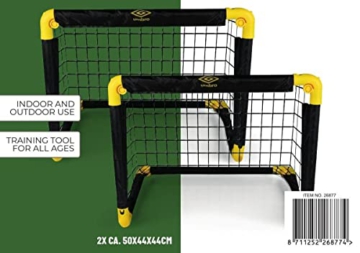 Umbro Fußballtore - 2-er Set - Faltbares Fußballtor - 50 x 44 x 44 cm - Fußballtraining - für Kinder und Erwachsene, Schwarz / Gelb - 3