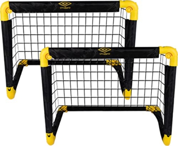 Umbro Fußballtore - 2-er Set - Faltbares Fußballtor - 50 x 44 x 44 cm - Fußballtraining - für Kinder und Erwachsene, Schwarz / Gelb - 1