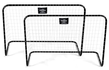 Umbro Fußballtore 2er-Set - Inkl. 4 Bodenhaken - 78 x 56 x 45 cm - Metall - Schwarz - 1