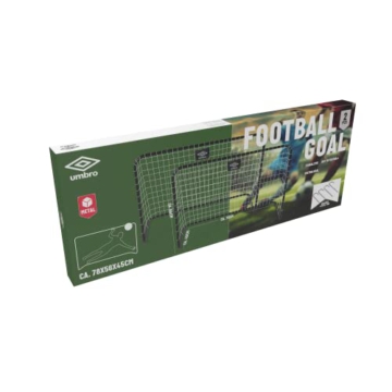 Umbro Fußballtore 2er-Set - Inkl. 4 Bodenhaken - 78 x 56 x 45 cm - Metall - Schwarz - 2