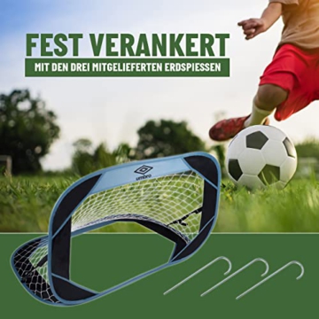 Umbro Pop-Up Fußballtor-110 x 78 x 78 cm-Inkl. Reisetasche-Fußball-Trainingsgeräte für alle Altersgruppen-Für drinnen und draußen-Schwarz/Gelb - 4