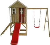Wendi Toys Kinderspielhaus Alpaka Spielturm Stelzenhaus Baumhaus Holzhaus mit Sandkasten Veranda Schaukel und Rutsche - 1