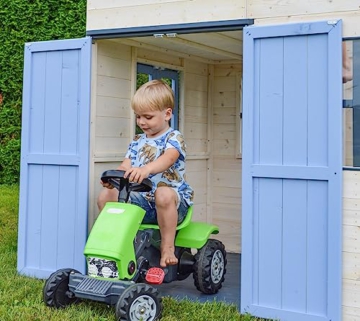 Wendi Toys Kinderspielhaus aus Holz - Villa - 2 Etagen - mit Garage und Schlafgelegenheit - FSC - EU-Produkt - 9